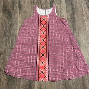 Crown and Ivy Summer Dress - preppy orange and pink- fun print size M